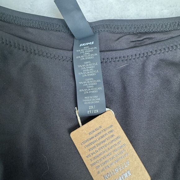 SKIMS Swim Strapless Monokini One Piece Removable Straps Black Onyx 2X Plus NWT - Picture 4 of 13